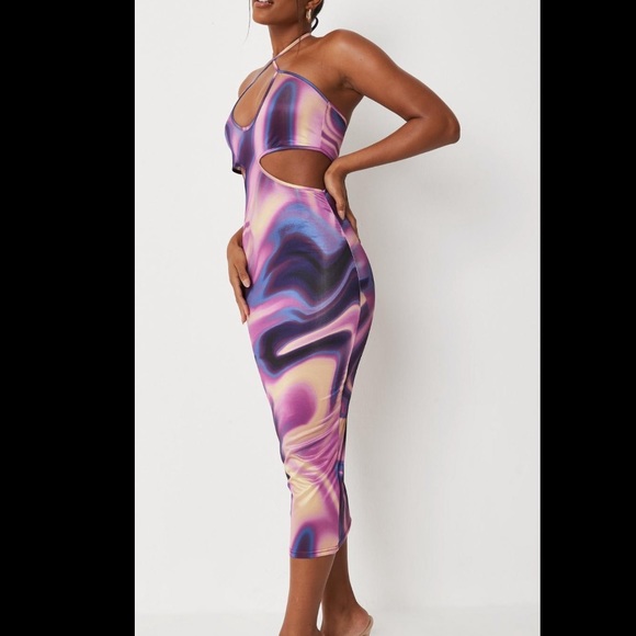 Carli Bybel x Missguided midi cutout slinky dress - Picture 2 of 6